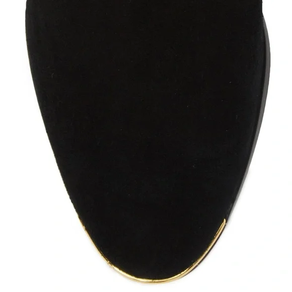 Designer NEW Tall Riding Boots Suede Leather OrthoLite Comfort BLACK 10 - Picture 5 of 13